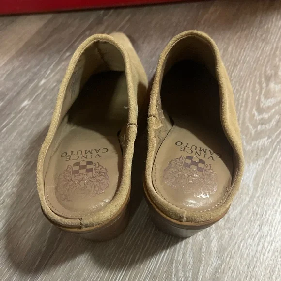 Vince Camuto Suede Slip-On Mules in Pale Yellow - Picture 3 of 7